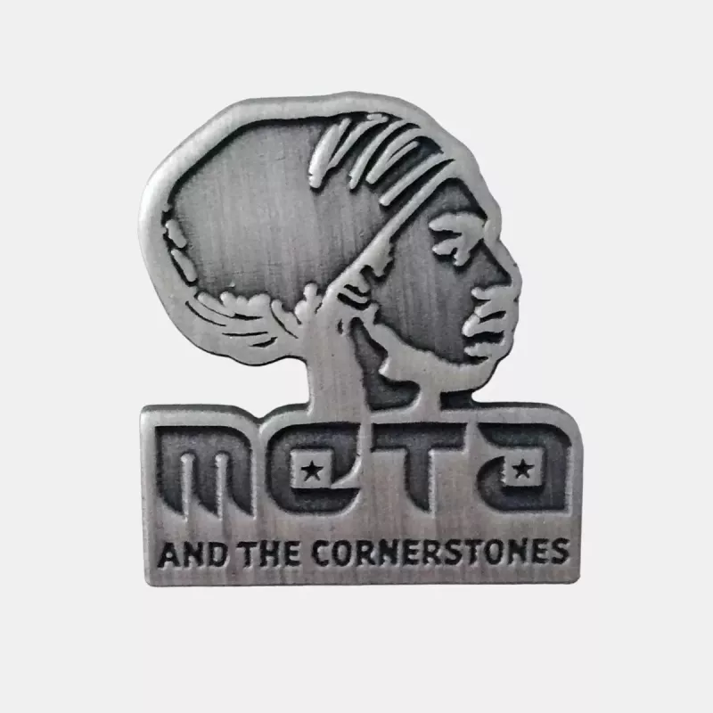 Meta and The Cornerstones - Silver pin with logo