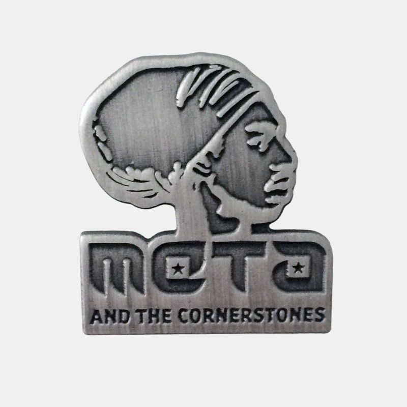 Pin's argenté du logo de Meta and the cornerstones