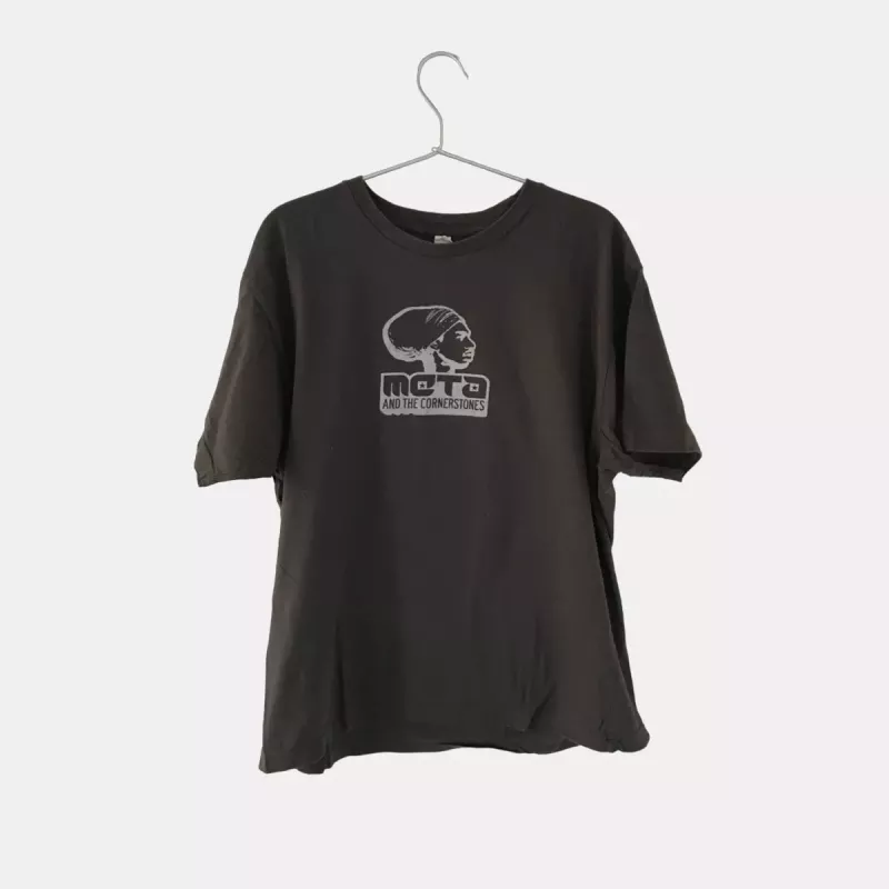 T-shirt gris unisexe avec le logo de Meta and the Cornerstones