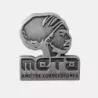 Silver pin of meta and the cornerstones logo